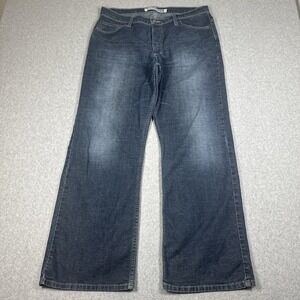 Express Meneker Loose Wide Leg Y2K Jeans Men's 36x30 Dark Wash Fade Grunge